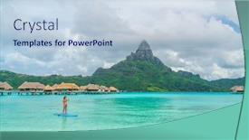  Presentation with luxury resort - Slide deck enhanced with tahiti-beach-vacation-luxury-resort background and a lemonade colored foreground