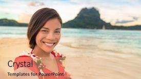  Presentation with hawaiian - Cool new slides with tahiti flower lei for luau backdrop and a coral colored foreground