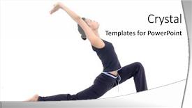  Presentation with tai chi - Presentation theme enhanced with tai chi - young woman doing yoga exercise background and a white colored foreground