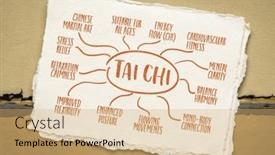  Presentation with tai chi - PPT layouts featuring tai-chi-chinese-martial-art background and a coral colored foreground