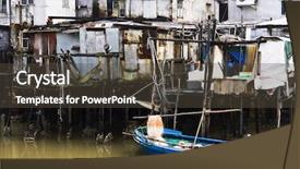  Presentation with fishing - PPT layouts featuring tai o a small fishing village in hong kong background and a dark gray colored foreground