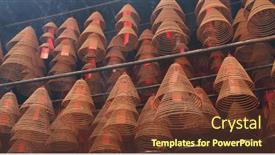  Presentation with incense - Beautiful presentation design featuring tai-po-hong-kong-12 backdrop and a tawny brown colored foreground