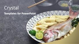  Presentation with noodle - Slides featuring tai-somen-japanese-very-thin background and a gray colored foreground