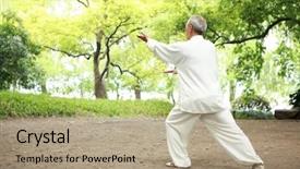  Presentation with tai chi - Audience pleasing slide deck consisting of taichi backdrop and a coral colored foreground