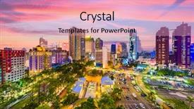  Presentation with taiwan china - Beautiful presentation theme featuring taichung taiwan city skyline backdrop and a lemonade colored foreground