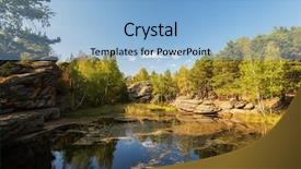  Presentation with food and beauty - Colorful slide deck enhanced with taiga - beauty view on mohovoe lake backdrop and a light blue colored foreground