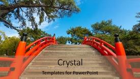  Presentation with traditional japan - Amazing PPT layouts having taiko - japanese traditional drum bridge backdrop and a coral colored foreground