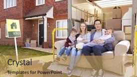  Presentation with lift truck - Presentation theme enhanced with tail lift of removal truck background and a yellow colored foreground