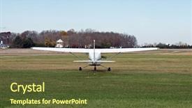  Presentation with engine - Cool new theme with tailwheel - tail of single engine prop backdrop and a tawny brown colored foreground