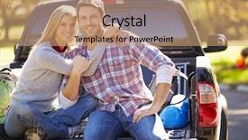  Presentation with dump truck safety - Presentation theme having tailgate - couple sitting in pick up background and a coral colored foreground