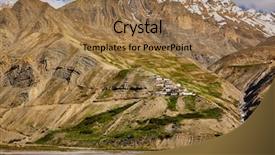  Presentation with village india - Slide deck consisting of tailing village in pin valley background and a  colored foreground