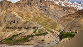  Presentation with village india - Colorful slide deck enhanced with tailing village in pin valley backdrop and a  colored foreground