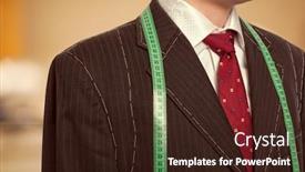  Presentation with concept - Presentation enhanced with tailor-concept-businessman-getting-measured background and a wine colored foreground