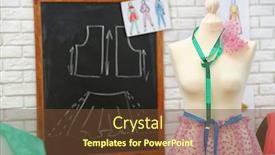  Presentation with measuring - Beautiful PPT layouts featuring tailor dummy with measuring tapes in fashion studio backdrop and a tawny brown colored foreground