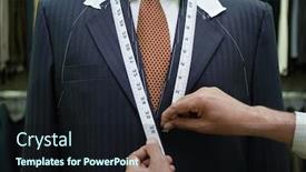  Presentation with measuring - Colorful theme enhanced with tailor-measuring-business-man backdrop and a wine colored foreground