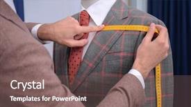  Presentation with tailor made - Audience pleasing PPT layouts consisting of tailor measuring mannequin for custom backdrop and a gray colored foreground
