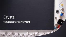  Presentation with sewing tools - Slide set with tailor-or-sewing-accessories background and a dark gray colored foreground