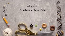  Presentation with sewing tools - Presentation design consisting of tailor-or-sewing-accessories background and a light gray colored foreground
