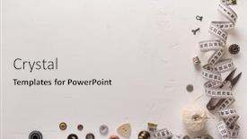  Presentation with sewing tools - Beautiful PPT theme featuring tailor-or-sewing-accessories backdrop and a light gray colored foreground