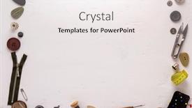  Presentation with sewing tools - Colorful PPT theme enhanced with tailor-or-sewing-accessories backdrop and a white colored foreground