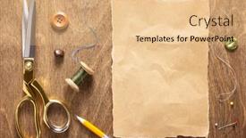  Presentation with sewing tools - Amazing presentation theme having tailor-or-sewing-accessories backdrop and a coral colored foreground