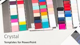  Presentation with thread - PPT theme with tailor-s-workplace-thread-spools background and a sky blue colored foreground