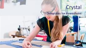  Presentation with design fashion - PPT theme featuring tailor transfers pattern of fashion background and a sky blue colored foreground