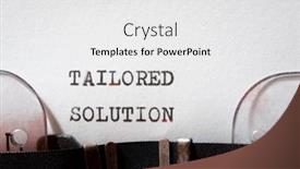  Presentation with solution - Cool new PPT theme with tailored-solution-phrase-written backdrop and a white colored foreground