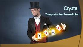  Presentation with illusionist - Colorful theme enhanced with tails bandy play cards backdrop and a  colored foreground