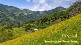  Presentation with lily flower - Slides with taimali-kinchen-mountain-with-orange background and a tawny brown colored foreground