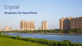  Presentation with taipei - Presentation design enhanced with taipei-city-in-riverside and a light blue colored foreground