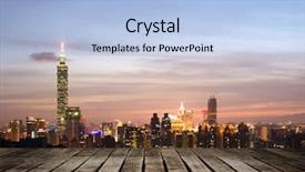  Presentation with city night - Theme enhanced with taipei city night with famous background and a  colored foreground