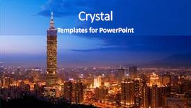  Presentation with taipei - Audience pleasing PPT theme consisting of taipei city skyline with famous backdrop and a cobalt blue colored foreground
