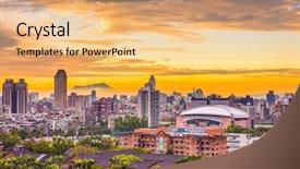  Presentation with taipei - PPT theme having taipei city taiwan urban cityscape background and a  colored foreground