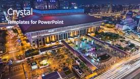  Presentation with empire state building night - Presentation design having taipei taiwan at taipei main background and a ocean colored foreground