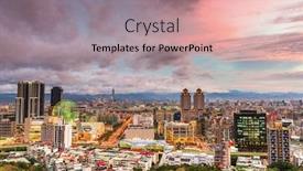  Presentation with taipei - PPT theme consisting of taipei-taiwan-city-skyline background and a coral colored foreground