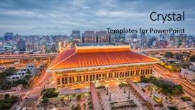  Presentation with taipei - Presentation theme enhanced with taipei taiwan cityscape background and a light blue colored foreground