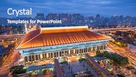  Presentation with taipei - Slide deck featuring taipei taiwan downtown skyline background and a teal colored foreground