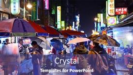  Presentation with culinary - PPT layouts featuring taipei-taiwan-january-12-pedestrians background and a violet colored foreground