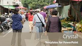  Presentation with asia traditional - Slide deck featuring city in australia and oceania background and a coral colored foreground