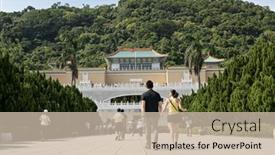  Presentation with museum - Slide set consisting of taipei-taiwan-september-4-many background and a soft green colored foreground