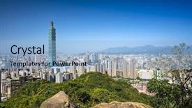  Presentation with taipei - Amazing presentation design having taipei taiwan skyline at daytime backdrop and a light blue colored foreground