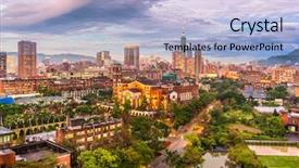  Presentation with taipei - Presentation consisting of taipei taiwan skyline background and a light blue colored foreground