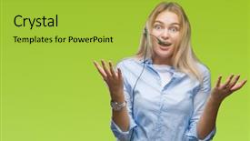  Presentation with bullseye center goal success business - Cool new slide set with taise service - young caucasian business woman wearing backdrop and a  colored foreground