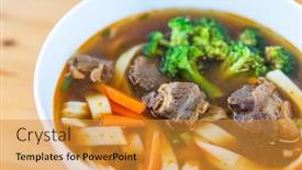  Presentation with noodle - Slide set with taiwan-braised-beef-noodle-soup background and a gold colored foreground