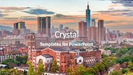  Presentation with taipei - Presentation having taiwan cityscape and historic library background and a coral colored foreground