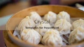  Presentation with taiwan - PPT theme enhanced with taiwan-cuisine-steamed-soup-bun background and a coral colored foreground