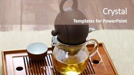  Presentation with taiwanese nationalism - Slide deck with taiwan drink - taiwanese tea ceremony background and a coral colored foreground