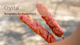  Presentation with food grill - PPT theme enhanced with taiwan-famous-local-street-food background and a lemonade colored foreground