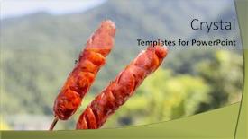  Presentation with food grill - Presentation theme featuring taiwan-famous-local-street-food background and a light blue colored foreground